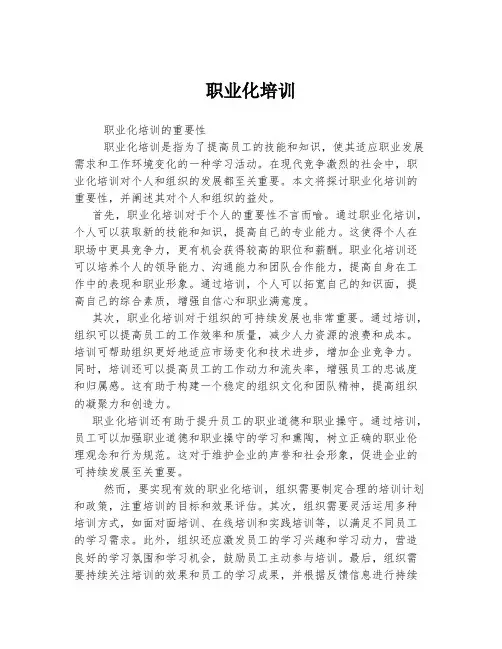 职业化培训