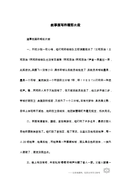 叙事描写的精彩片段