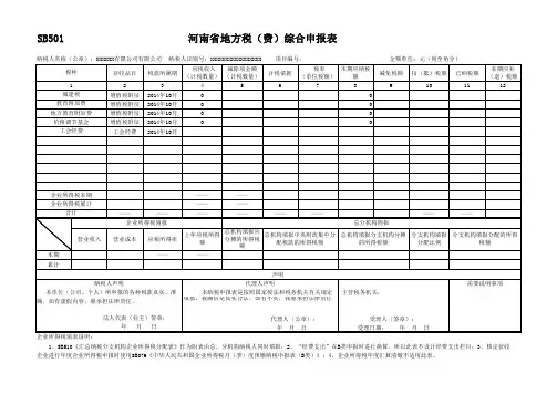 综合申报表电子版(最新版)