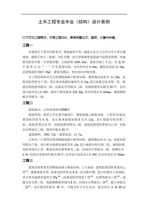 土木工程专业毕业设计案例