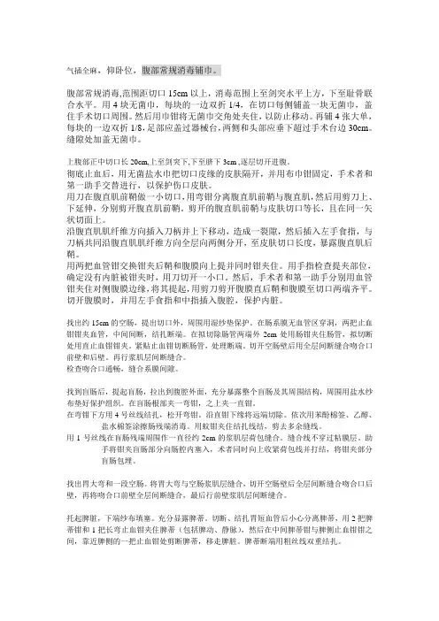 动物手术记录