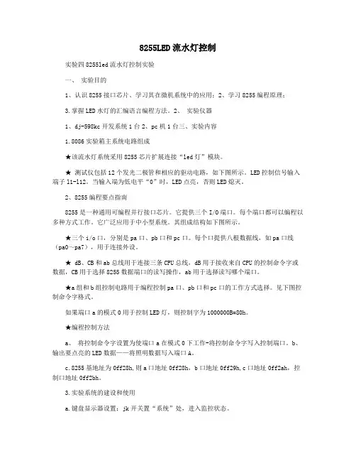 8255LED流水灯控制