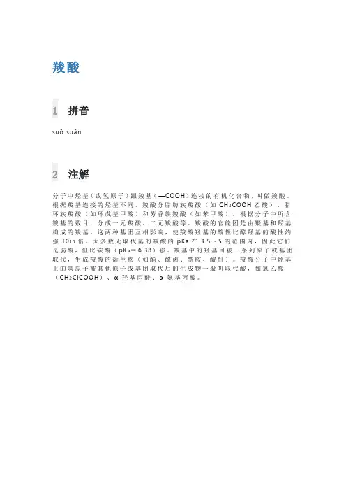羧酸名词解释