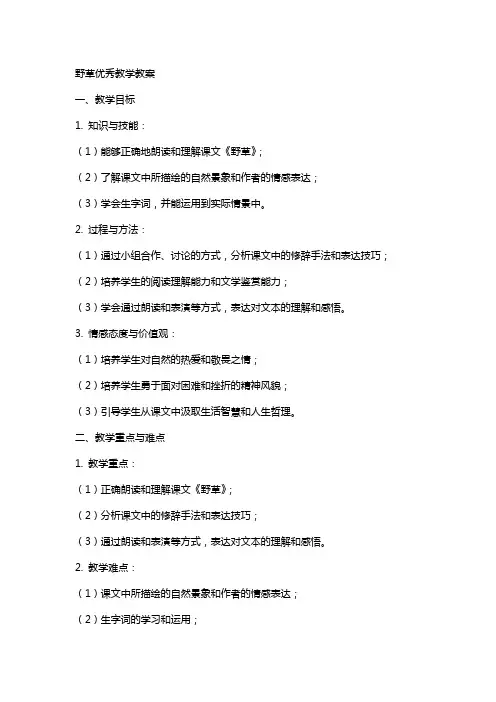 野草教学教案