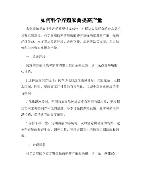 如何科学养殖家禽提高产量