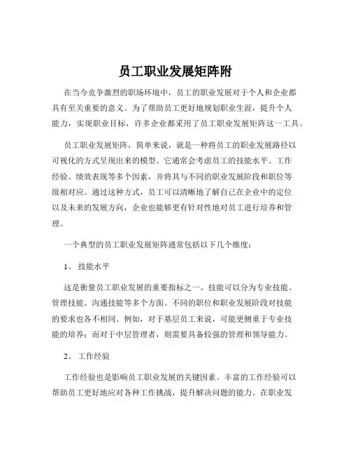 员工职业发展矩阵附