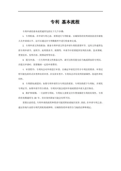 专利 基本流程