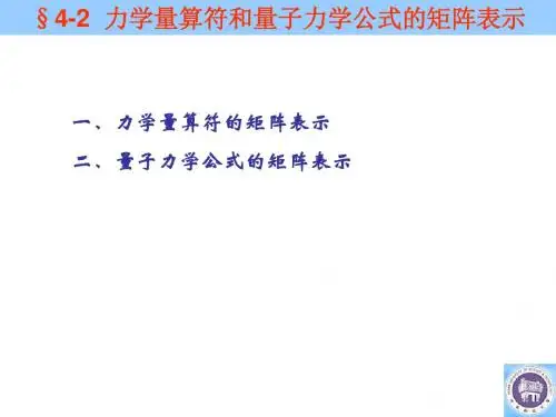 力学量算符和量子力学公式的矩阵表示