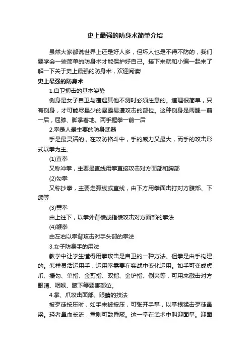 史上最强的防身术简单介绍