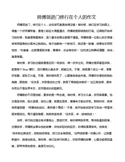 师傅领进门修行在个人的作文