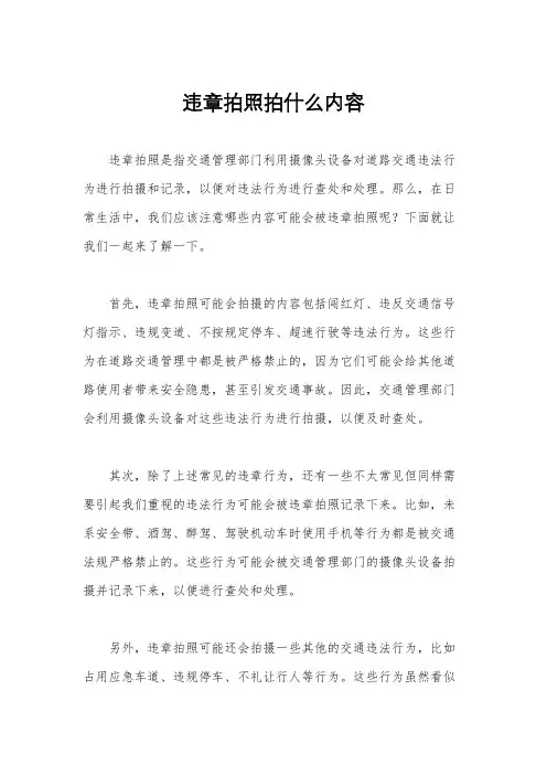 违章拍照拍什么内容