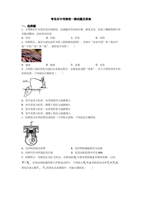 青岛市中考物理一模试题及答案