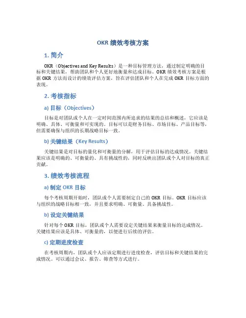 okr绩效考核方案