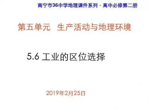 工业的区位选择 19页PPT文档