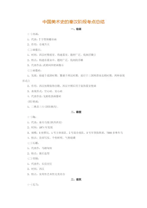 中国美术史的秦汉阶段考点总结