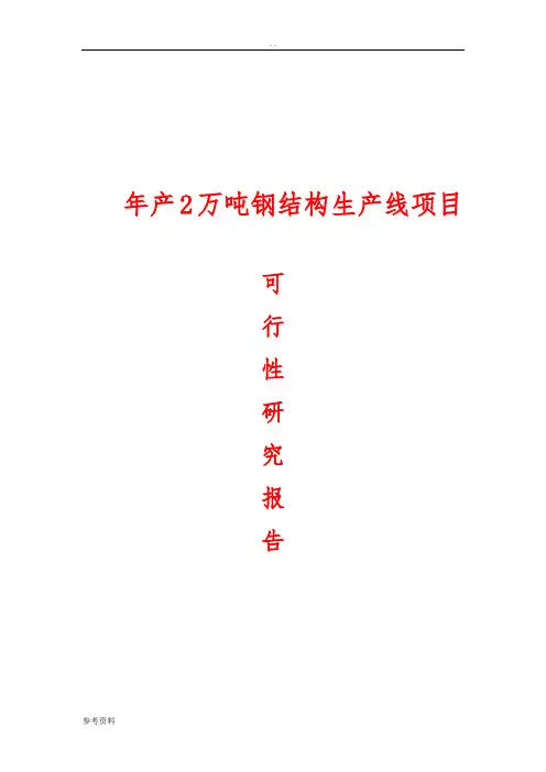 年产2万吨钢结构生产线项目可行性实施报告