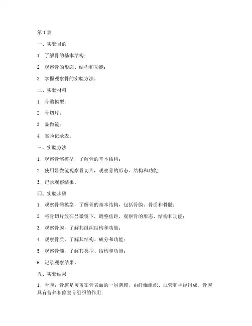 观察骨头的实验报告(3篇)