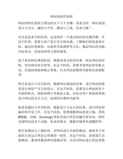 网站的制作流程