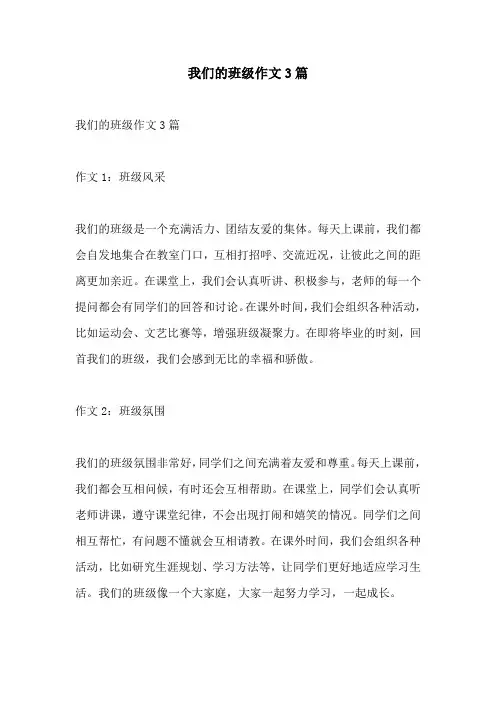 我们的班级作文3篇
