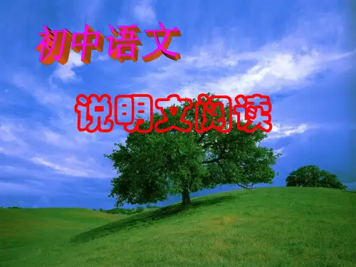初中语文说明文阅读PPT课件