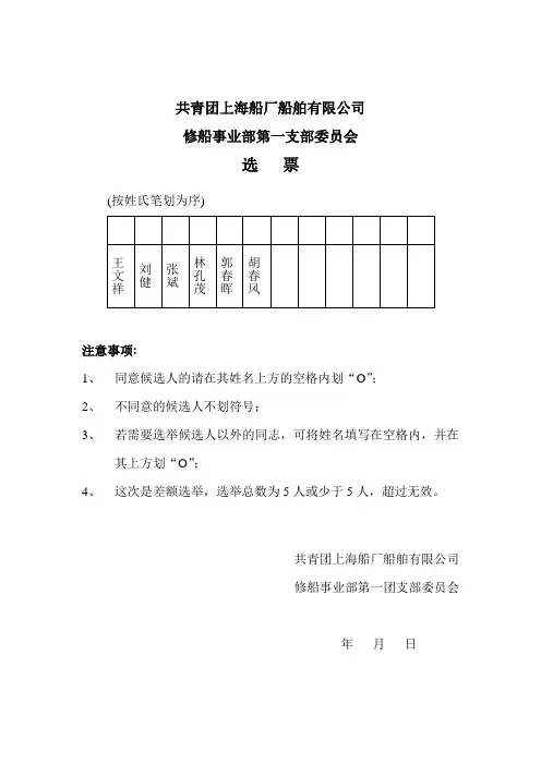 团支部选票(样)5
