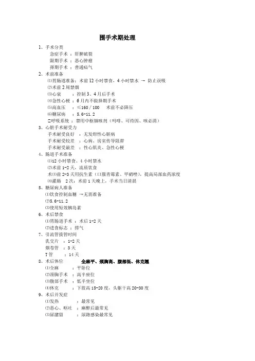 执业医师笔记(大苗版)-外科