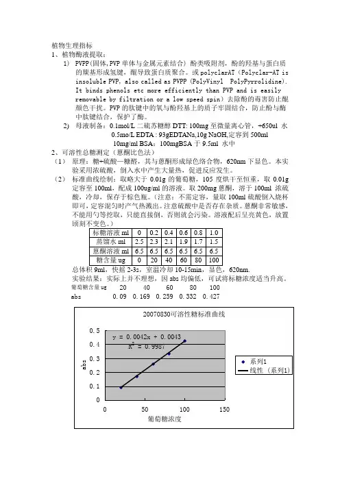 植物生理指标