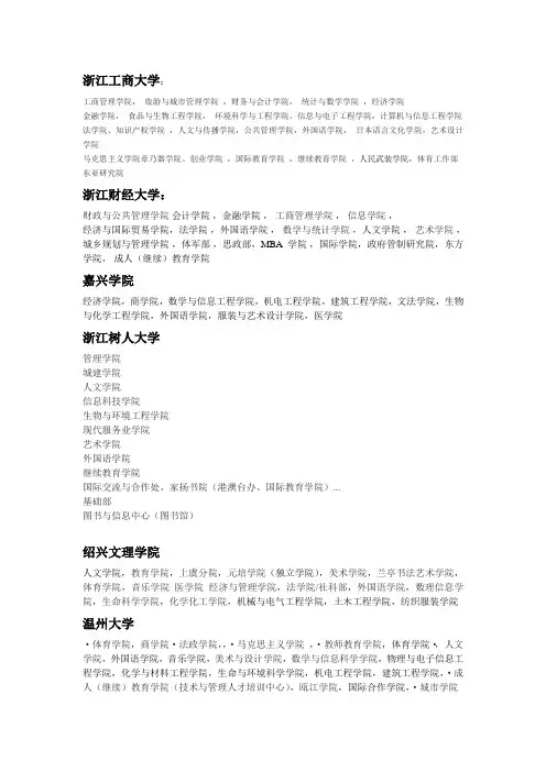 各高校院系