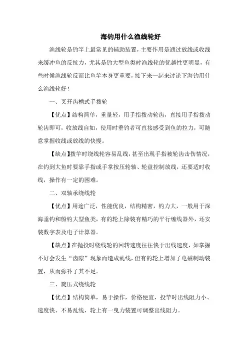 钓鱼技巧之钓具：海钓用什么渔线轮好