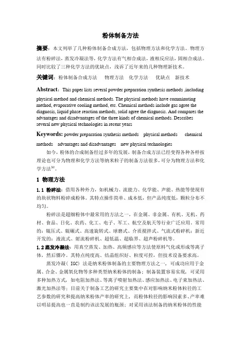 粉体制备方法