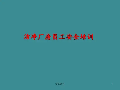 洁净厂房员工安全培训经典教材