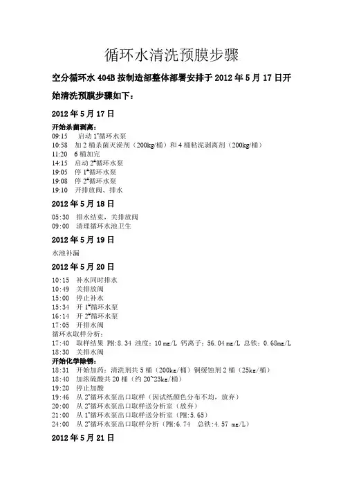 循环水预膜清洗步骤1