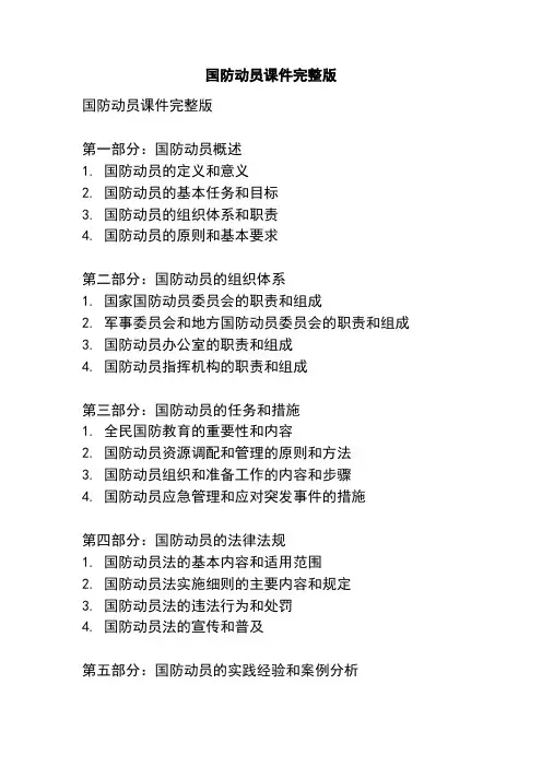 国防动员课件完整版
