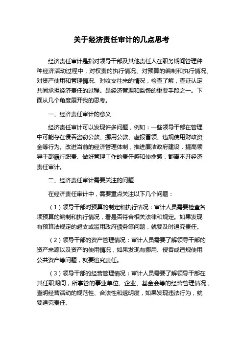 关于经济责任审计的几点思考