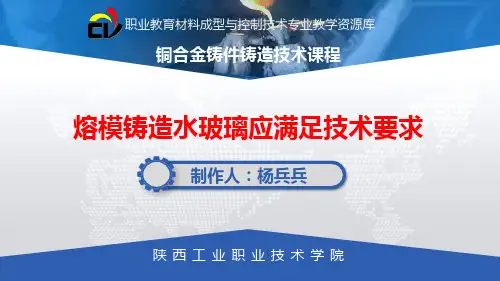 熔模铸造水玻璃应满足技术要求.pptx