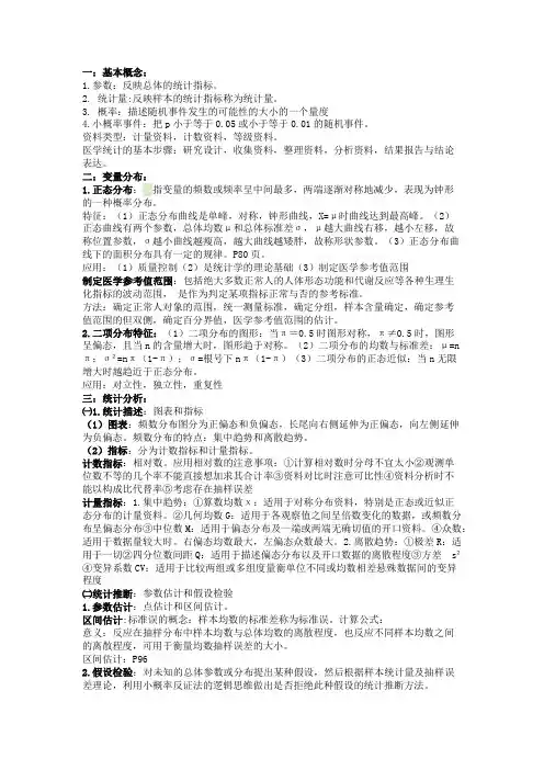 医学统计学重点官方版