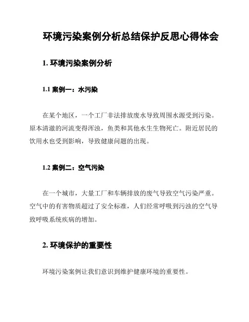 环境污染案例分析总结保护反思心得体会