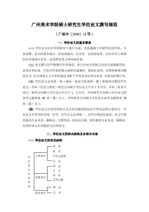 广州美术学院硕士研究生学位论文撰写规范-广州美术学院研究生处