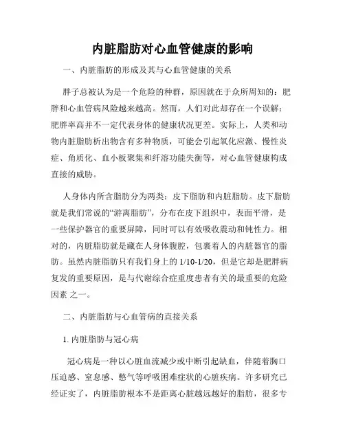 内脏脂肪对心血管健康的影响