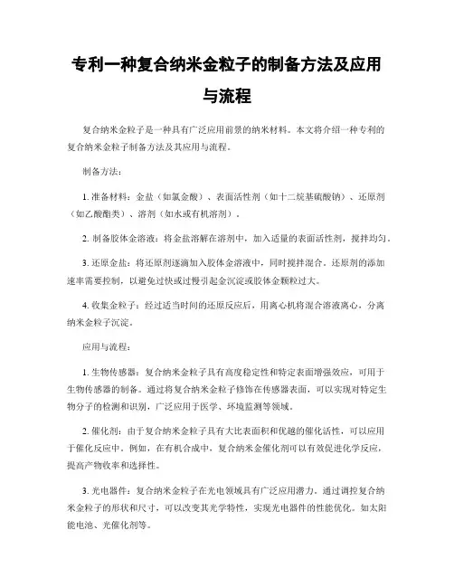 专利一种复合纳米金粒子的制备方法及应用与流程
