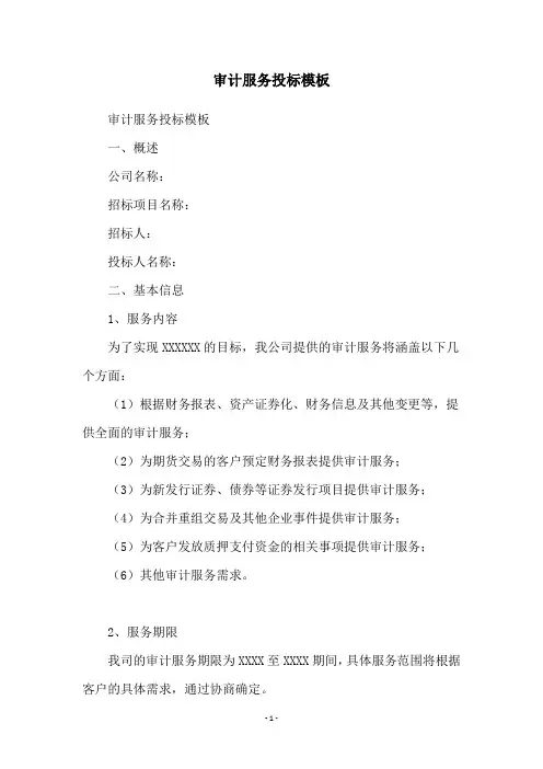 审计服务投标模板