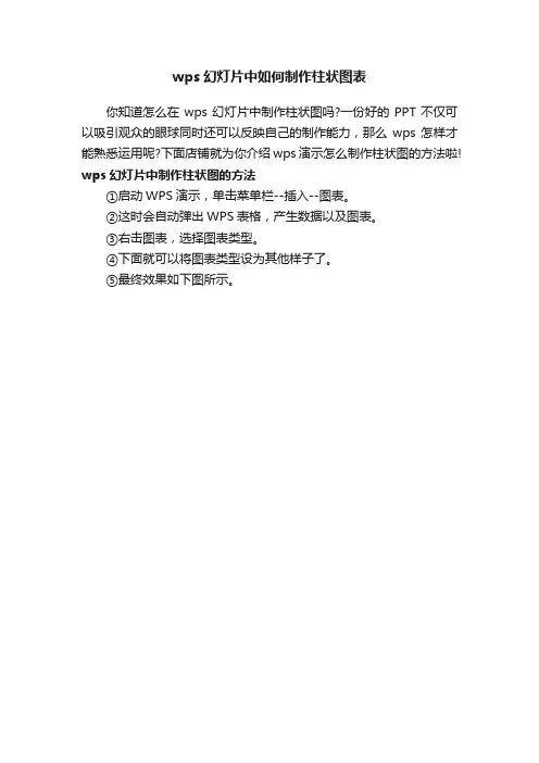 wps幻灯片中如何制作柱状图表