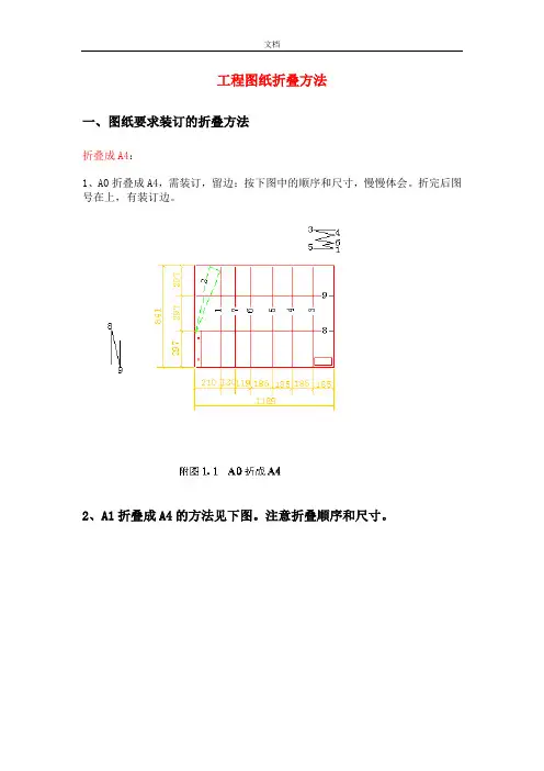 工程图纸折叠方法