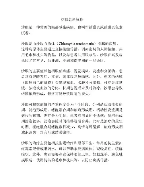 沙眼名词解释