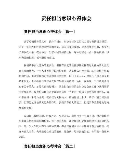 责任担当意识心得体会