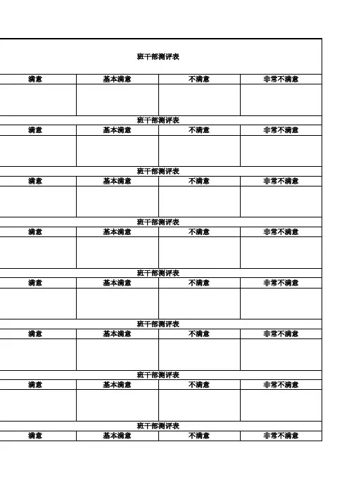 班干部测评表