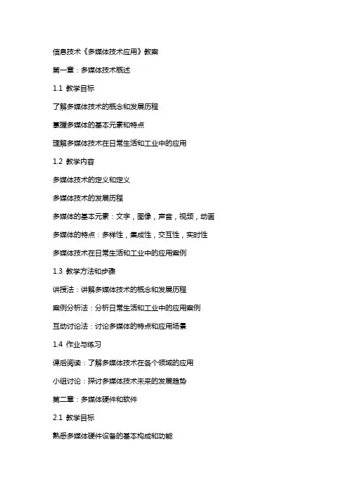 信息技术《多媒体技术应用》教案