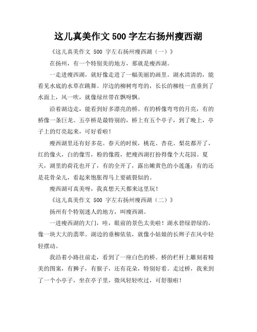这儿真美作文500字左右扬州瘦西湖