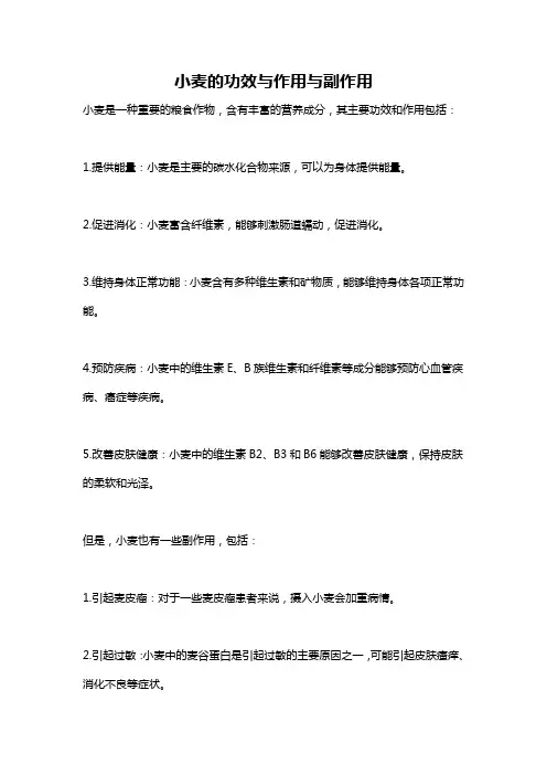 小麦的功效与作用与副作用