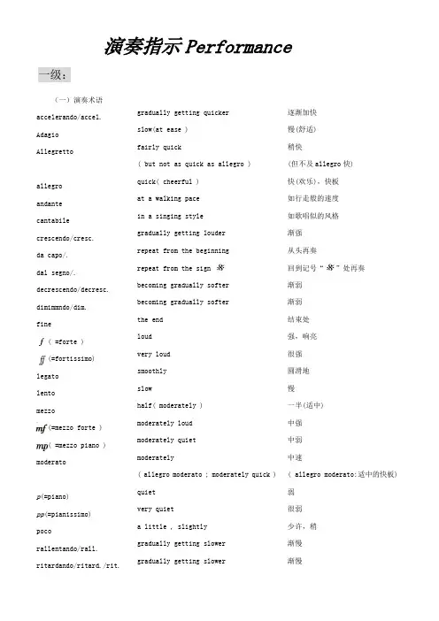 英皇乐理级演奏指示erformancedirections